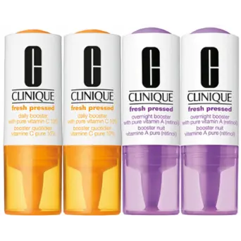 Clinique Fresh Pressed Clinical Daily and Overnight Boosters With Pure Vitamins C 10% + A (Retinol) 8.5ml*2 + 6.5ml*2