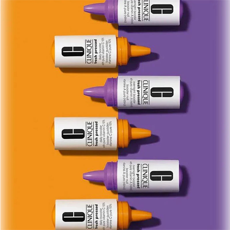 Clinique Fresh Pressed Clinical Daily and Overnight Boosters With Pure Vitamins C10% + A (Retinol) 8.5ml + 6ml