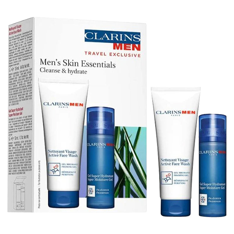 Clarins ClarinsMen Men's Skin Essentials Set (Cleanse & Hydrate)