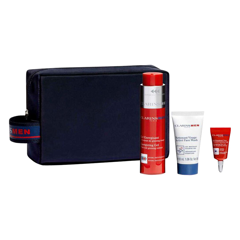 Clarins Men Energizing Gel 50ml + Active Face Wash 30ml + Energizing Eye Gel 3ml
