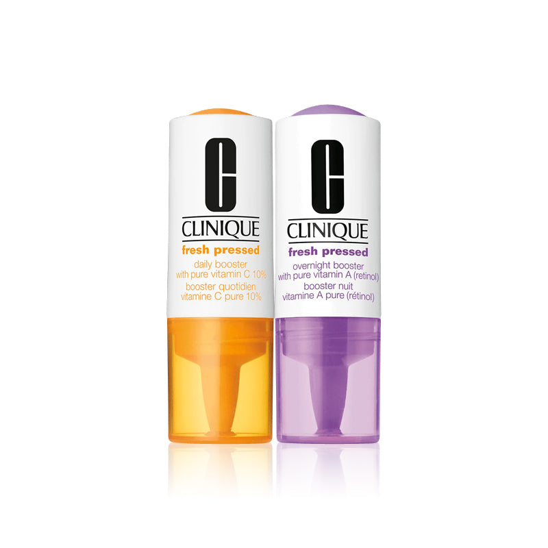 Clinique Fresh Pressed Clinical Daily and Overnight Boosters With Pure Vitamins C 10% + A (Retinol) 8.5ml + 6.5ml